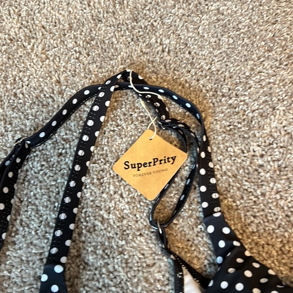 Tag On Polka Dot Black and White Bikini Two Piece Swimsuit Set - Picture 5 of 7